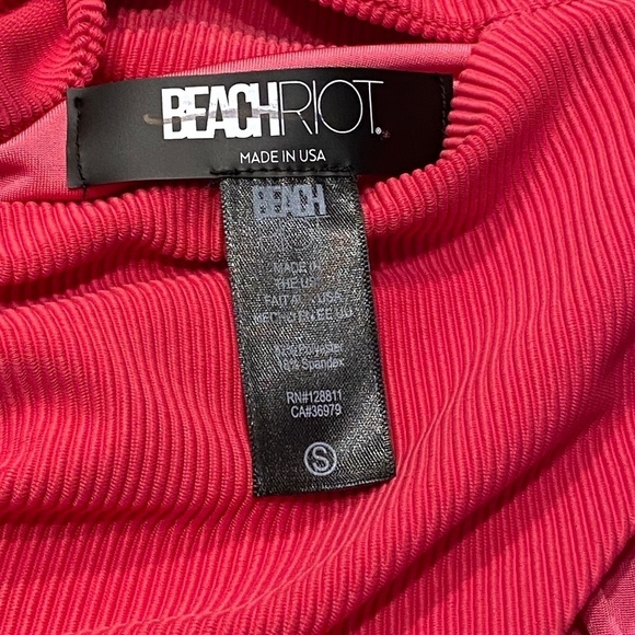 New! Beach Riot Emma cutout bow front bikini bottom pink rib 14385 - Picture 7 of 12